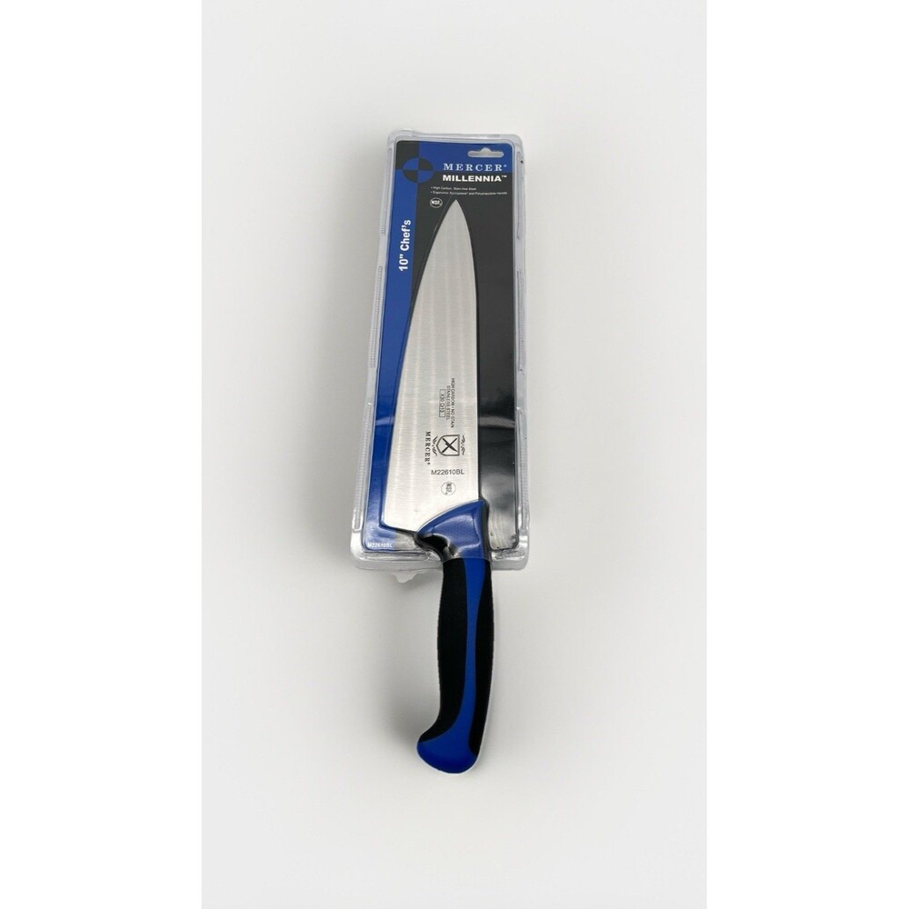 Mercer Culinary Millennia 10-Inch Chef's High Carbon Stainless Steel Knife, Blue